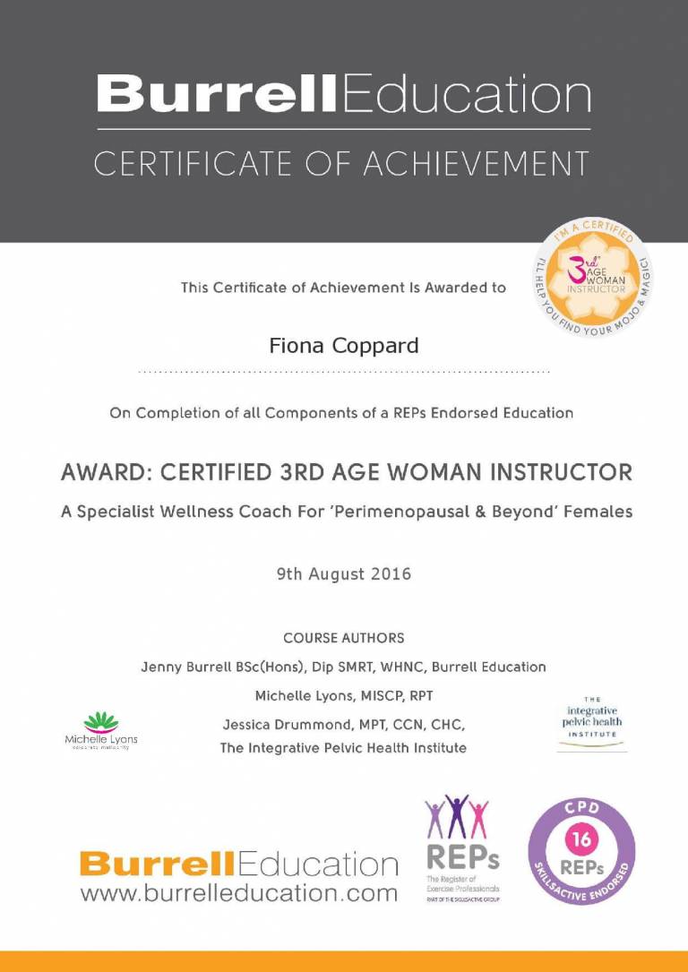 Fiona Coppard - Burrell Education Certificate