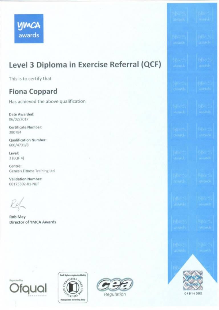 Level 3 Diploma in Exercise Referral- Fiona Coppard